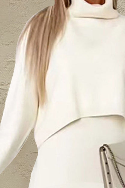 Turtleneck Dropped Shoulder Sweater and Midi Dress Sweater Set – Uneeque Designzz