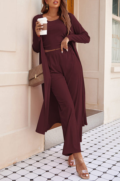 Drawstring Tank, Long Sleeve Cover Up and Pants Set – Uneeque Designzz