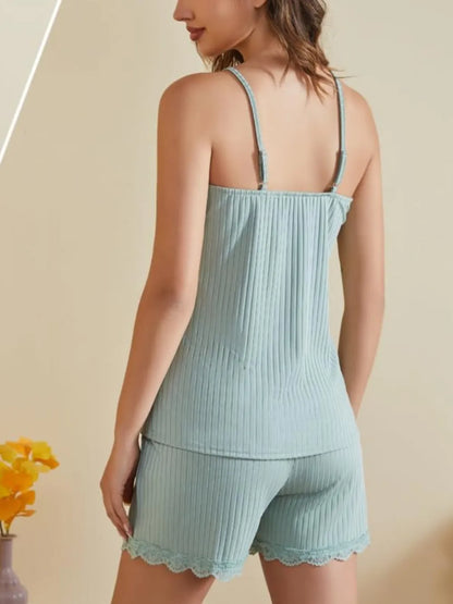 Ribbed Scoop Neck Top and Shorts Lounge Set – Uneeque Designzz