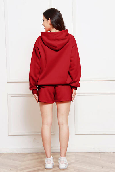 Drop Shoulder Long Sleeve Hoodie and Shorts Set – Uneeque Designzz