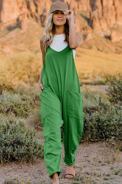 Double Take Full Size V-Neck Sleeveless Jumpsuit with Pockets – Uneeque Designzz