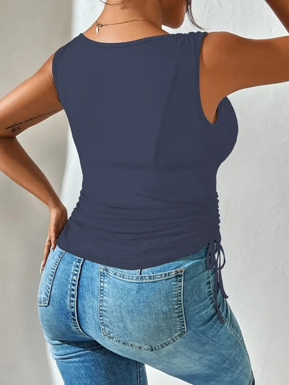 Side Drawstring Ruched Tank – Uneeque Designzz