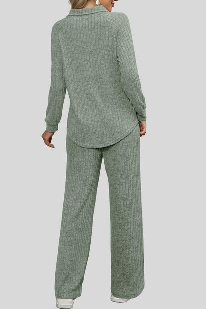 Ribbed Long Sleeve Top and Pocketed Pants Set – Uneeque Designzz