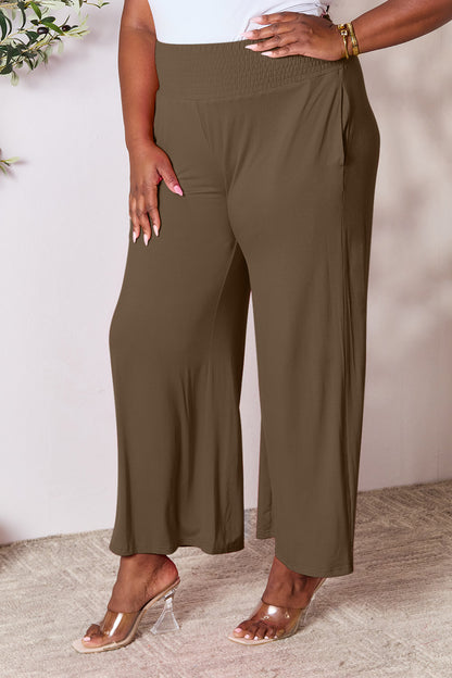 Double Take Full Size Smocked Wide Waistband Wide Leg Pants – Uneeque Designzz