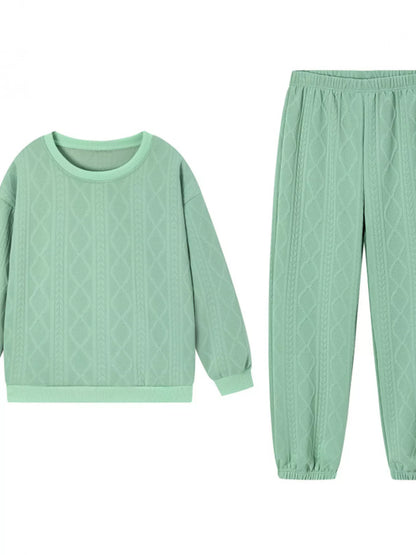 Texture Round Neck Top and Pants Set – Uneeque Designzz