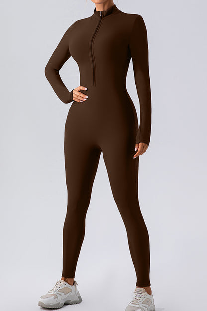 Half Zip Mock Neck Active Jumpsuit – Uneeque Designzz