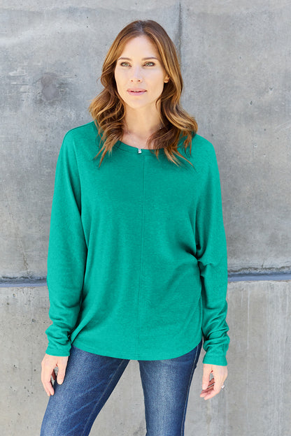 Double Take Full Size Round Neck Long Sleeve T-Shirt – Uneeque Designzz