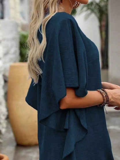 Ruffled Flutter Sleeve V-Neck Mini Dress – Uneeque Designzz