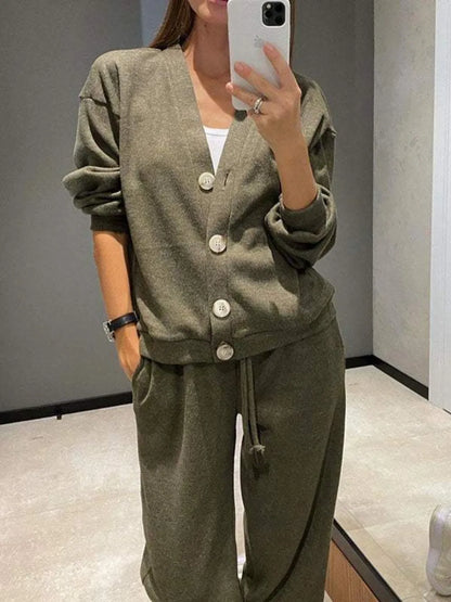 Full Size Button-Up Long Sleeve Top and Pants Set – Uneeque Designzz