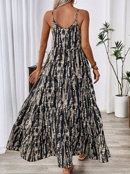 Printed Scoop Neck Maxi Cami Dress – Uneeque Designzz