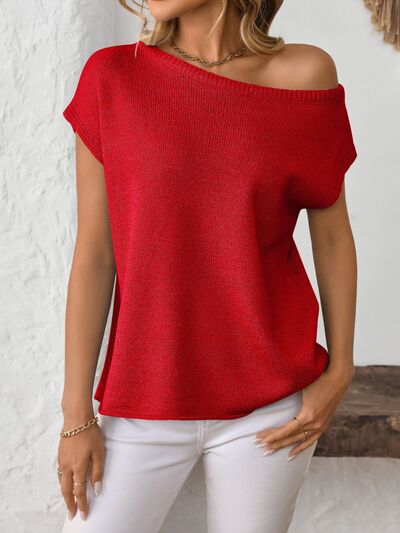 Mandy Boat Neck Short Sleeve Knit Top – Uneeque Designzz