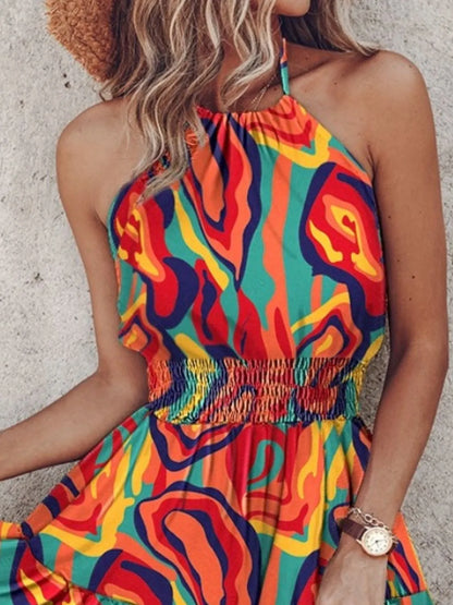 Paisley Print Halter Neck Mini Dress – Uneeque Designzz