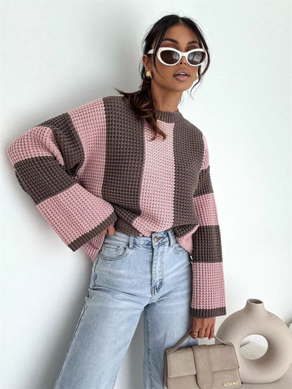 Color Block Long Sleeve Sweater – Uneeque Designzz
