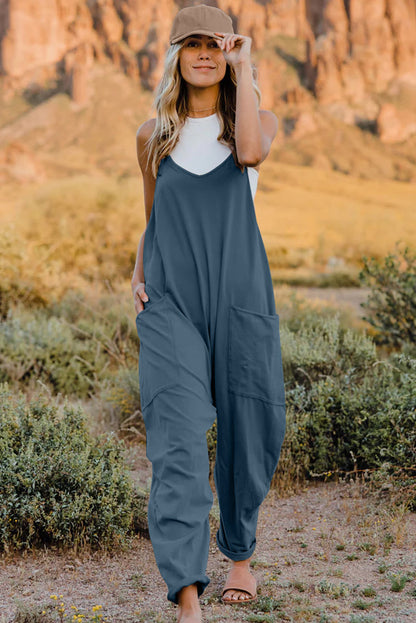 Double Take Full Size V-Neck Sleeveless Jumpsuit with Pockets – Uneeque Designzz