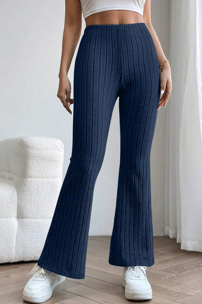 Basic Bae Full Size Ribbed High Waist Flare Pants – Uneeque Designzz