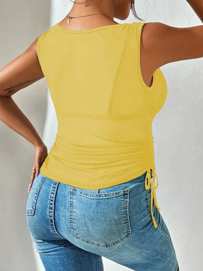 Side Drawstring Ruched Tank – Uneeque Designzz