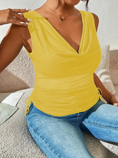 Side Drawstring Ruched Tank – Uneeque Designzz