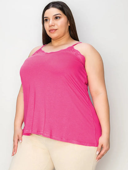 Basic Bae Full Size Lace Trim V-Neck Cami – Uneeque Designzz