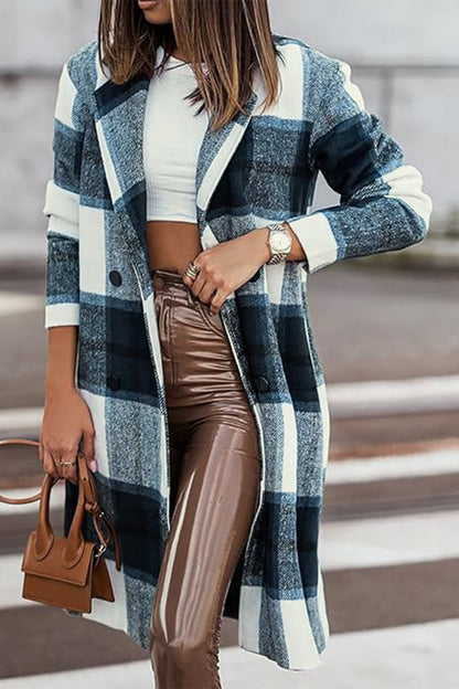 Double Take Full Size Plaid Button-Up Lapel Collar Coat – Uneeque Designzz