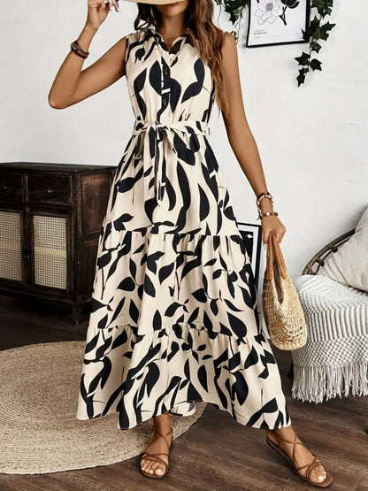 Chic Tie Waist Sleeveless Maxi Dress – Uneeque Designzz