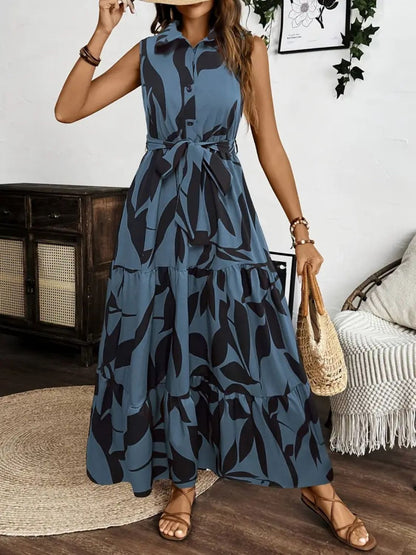 Chic Tie Waist Sleeveless Maxi Dress – Uneeque Designzz