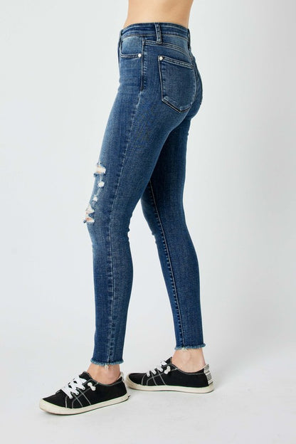 Judy Blue Full Size High Waist Distressed Skinny Jeans – Uneeque Designzz