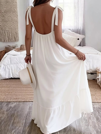 Sleeveless Tie Strap Flowy Maxi Dress Casual Everyday – Uneeque Designzz