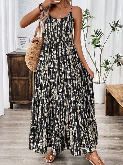 Printed Scoop Neck Maxi Cami Dress – Uneeque Designzz