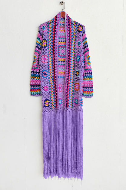 Fringe Tied Long Sleeve Cardigan – Uneeque Designzz
