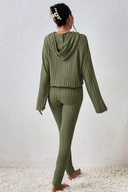 Lettuce Hem Dropped Shoulder Hooded Top and Pants Set – Uneeque Designzz