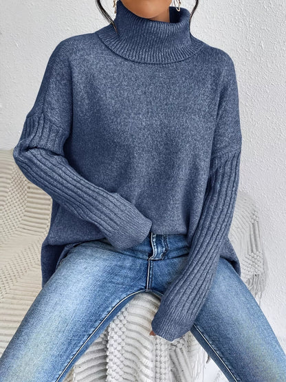 Turtleneck High-Low Hem Sweater – Uneeque Designzz