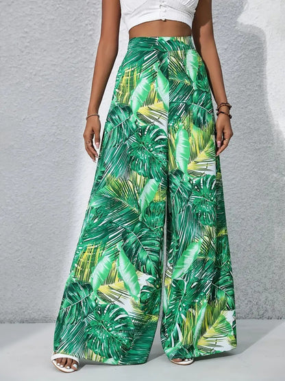 Printed High Waist Wide Leg Pants – Uneeque Designzz