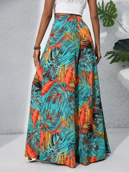 Printed High Waist Wide Leg Pants – Uneeque Designzz