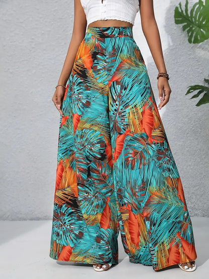 Printed High Waist Wide Leg Pants – Uneeque Designzz