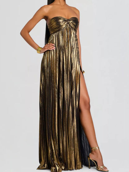 Split Sweetheart Neck Tube Maxi Dress – Uneeque Designzz