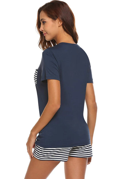 Striped Short Sleeve Top and Shorts Lounge Set – Uneeque Designzz