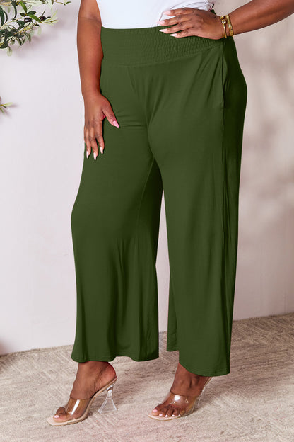 Double Take Full Size Smocked Wide Waistband Wide Leg Pants – Uneeque Designzz