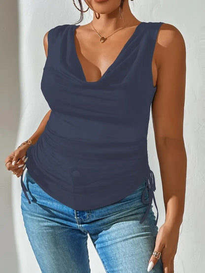 Side Drawstring Ruched Tank – Uneeque Designzz