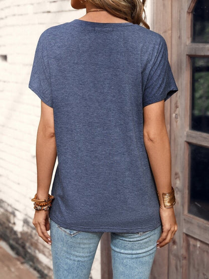 Half Button Short Sleeve Top – Uneeque Designzz