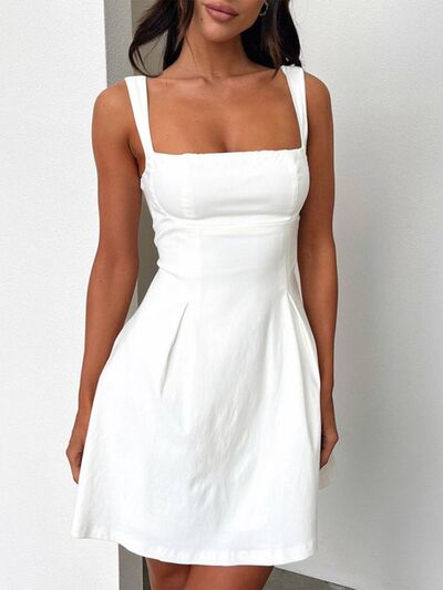 Devine Bow Back Square Neck Mini Dress – Uneeque Designzz
