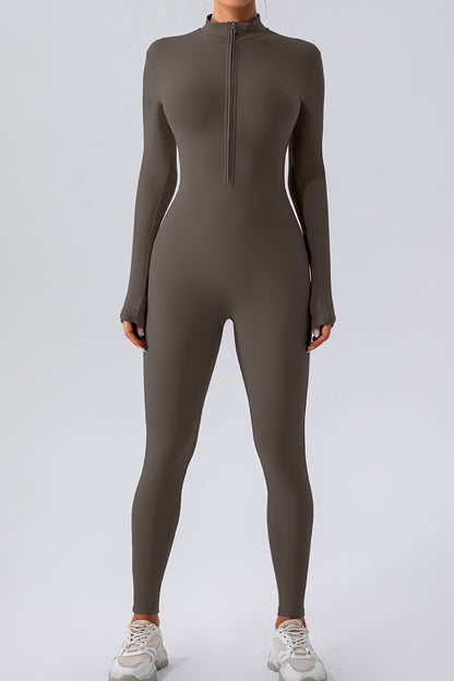Half Zip Mock Neck Active Jumpsuit – Uneeque Designzz