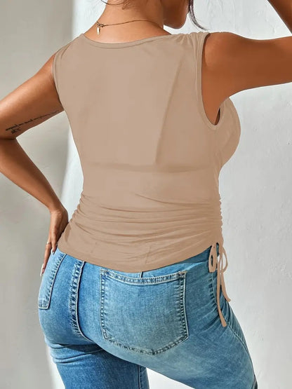 Side Drawstring Ruched Tank – Uneeque Designzz