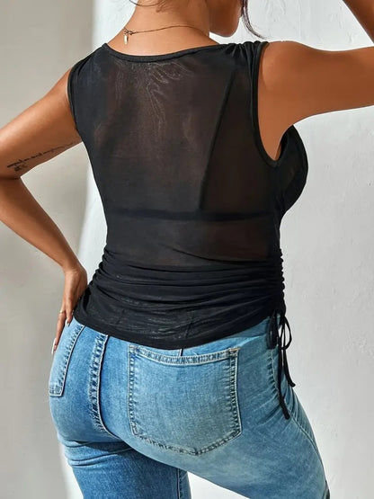Side Drawstring Ruched Tank – Uneeque Designzz