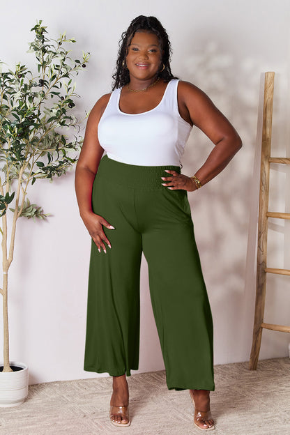 Double Take Full Size Smocked Wide Waistband Wide Leg Pants – Uneeque Designzz