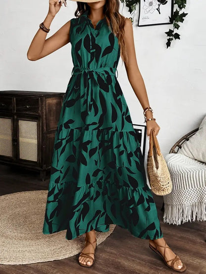 Chic Tie Waist Sleeveless Maxi Dress – Uneeque Designzz