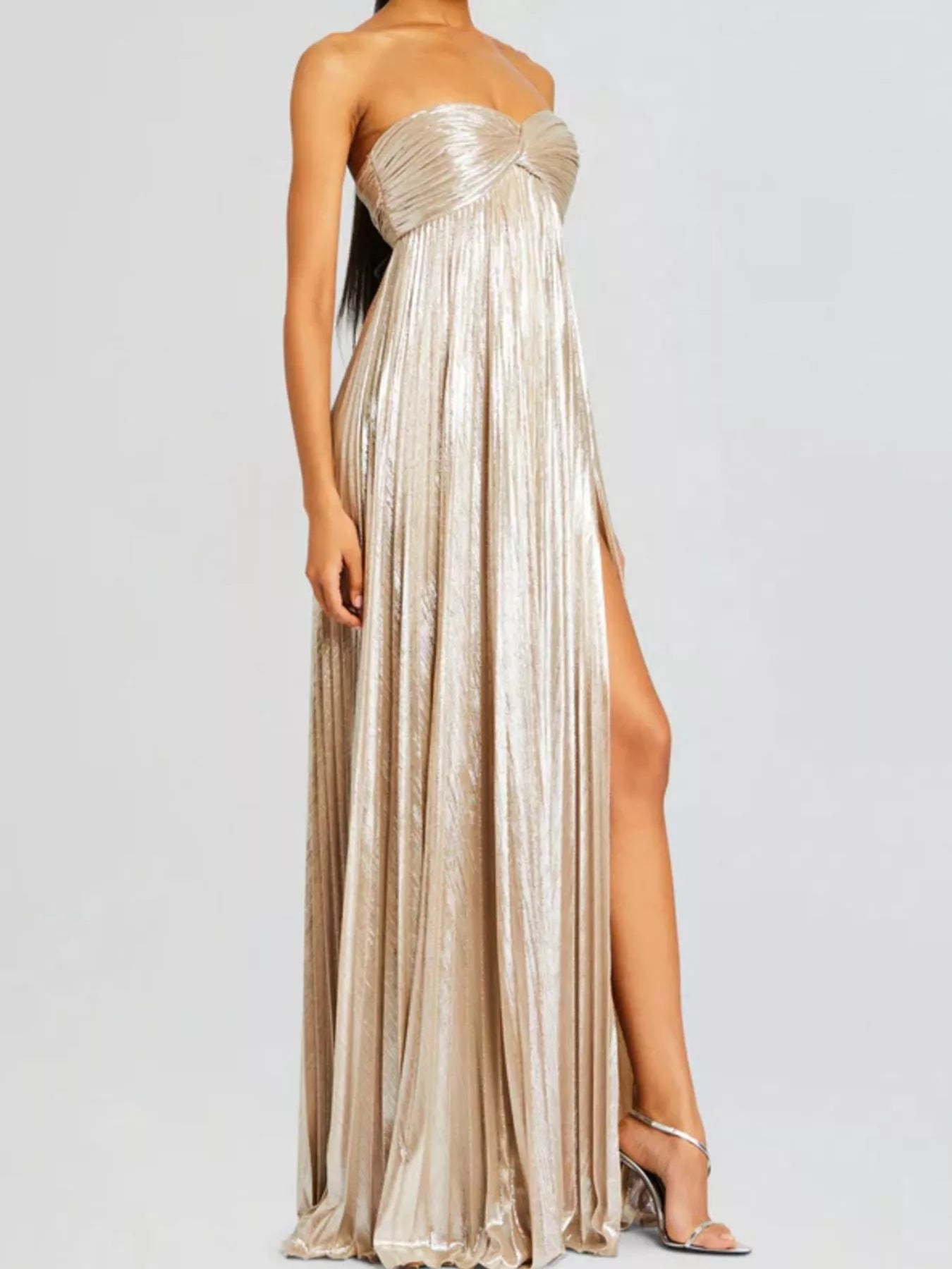 Split Sweetheart Neck Tube Maxi Dress by Trendsi