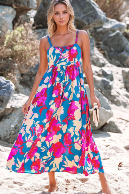 Floral Square Neck Cami Dress with Pockets – Uneeque Designzz