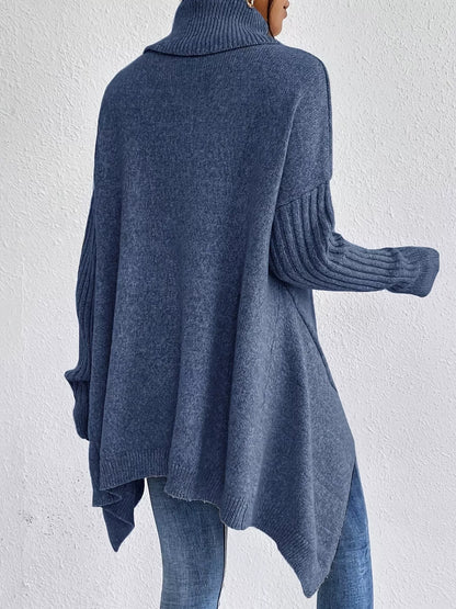 Turtleneck High-Low Hem Sweater – Uneeque Designzz