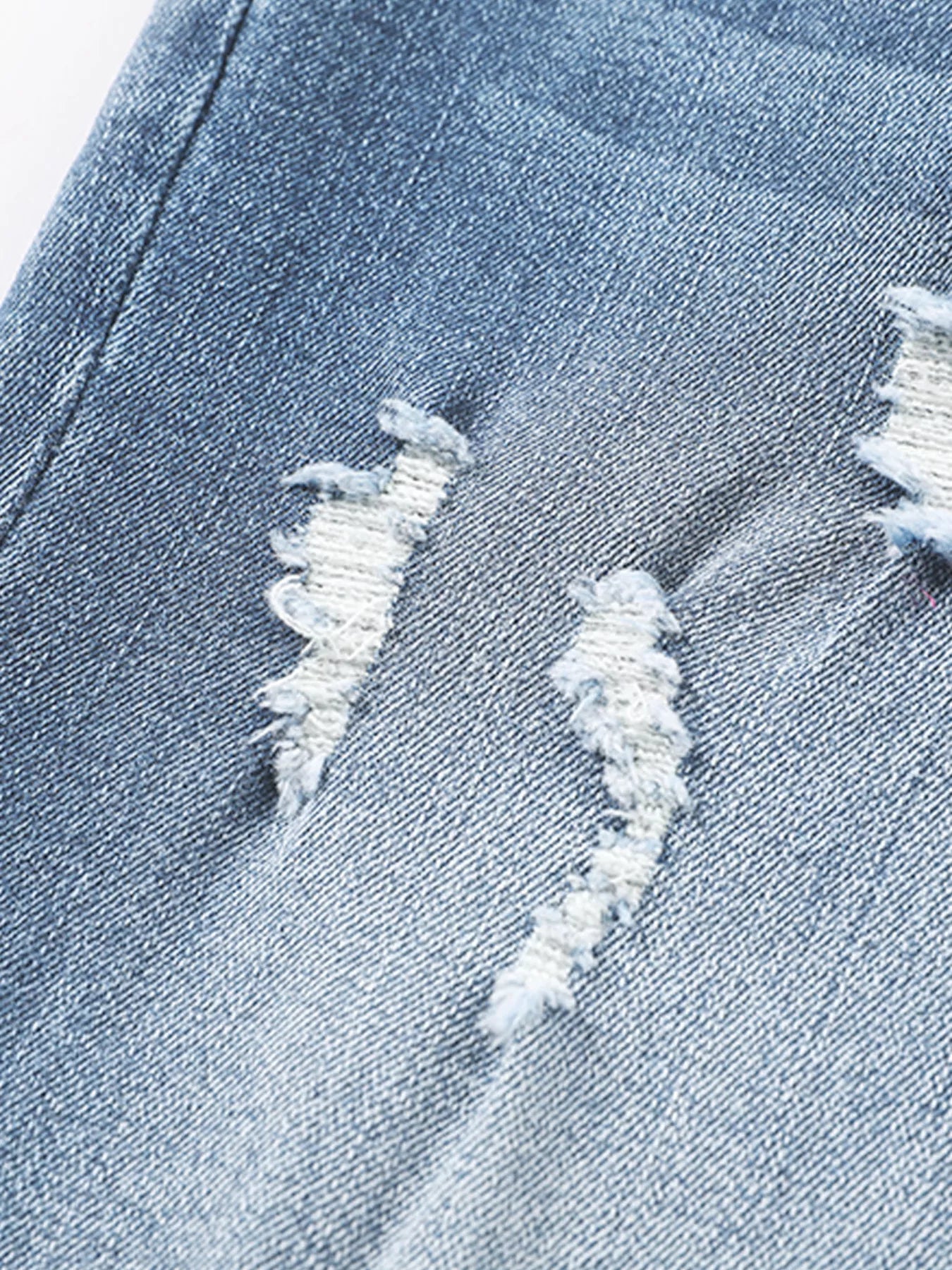 High Waist Distressed Straight Leg Jeans by Trendsi