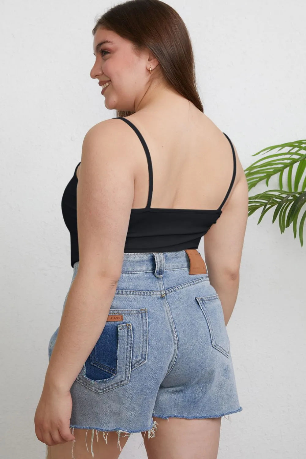 Basic Bae Full Size Round Neck Slim Cami Plus Size by Trendsi